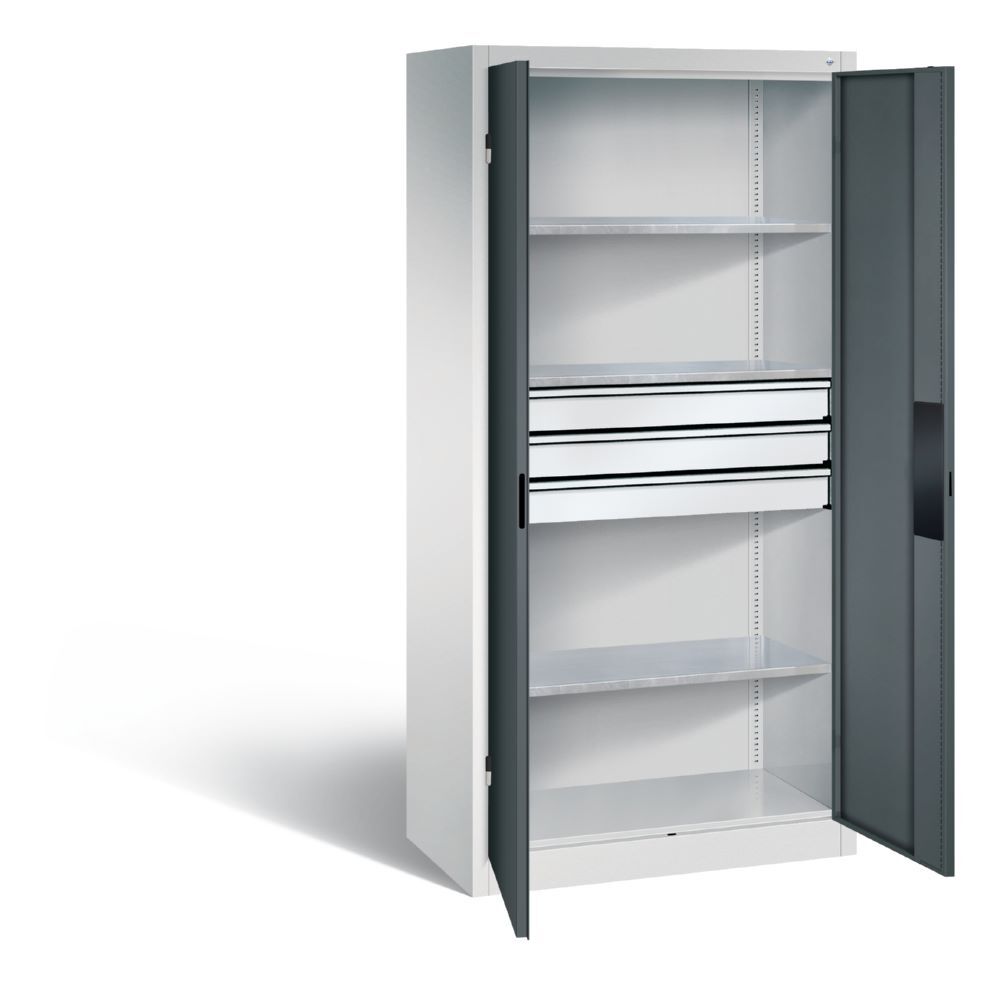 C+P Schwerlastschrank mit Schubladen Stahltüren in anthrazit 930 x 500 x 1950 mm Produktbild C+P Schwerlastschrank mit Schubladen Stahltüren in anthrazit 930 x 500 x 1950 mm bild 2
