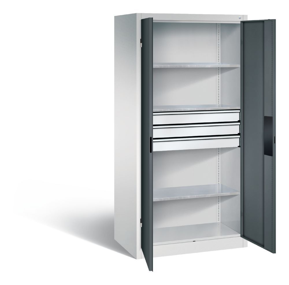 C+P Schwerlastschrank mit Schubladen 1950 x 930 x 600 mm lichtgrau anthrazit Produktbild C+P Schwerlastschrank mit Schubladen 1950 x 930 x 600 mm lichtgrau anthrazit bild 2