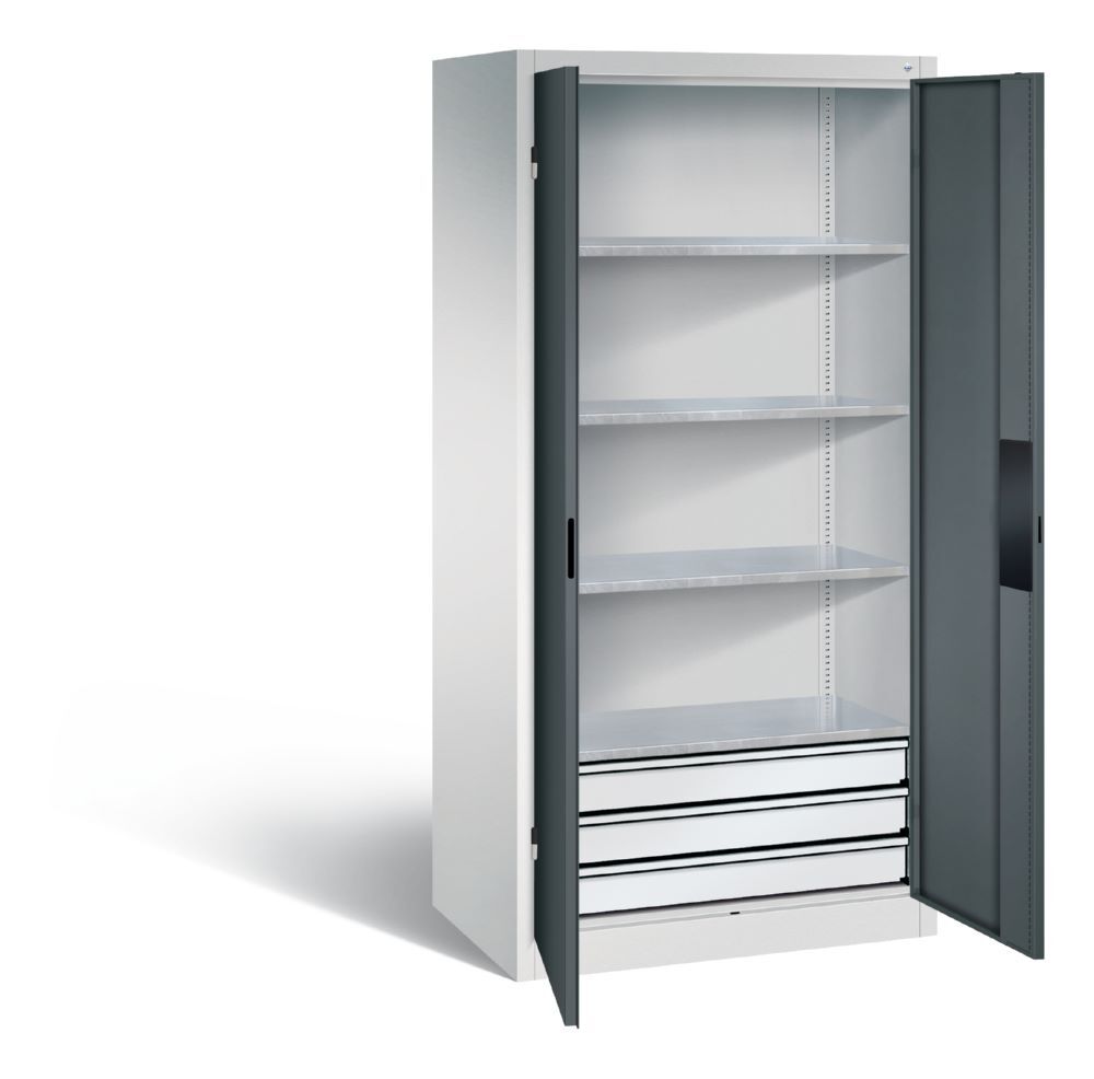 C+P Schwerlastschrank mit Schubladen 1950 x 930 x 600 mm lichtgrau anthrazit Produktbild C+P Schwerlastschrank mit Schubladen 1950 x 930 x 600 mm lichtgrau anthrazit bild 2