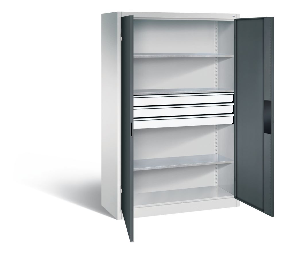 C+P Schwerlastschrank mit Schubladen 1950 x 1200 x 500 mm lichtgrau anthrazit Produktbild C+P Schwerlastschrank mit Schubladen 1950 x 1200 x 500 mm lichtgrau anthrazit bild 2