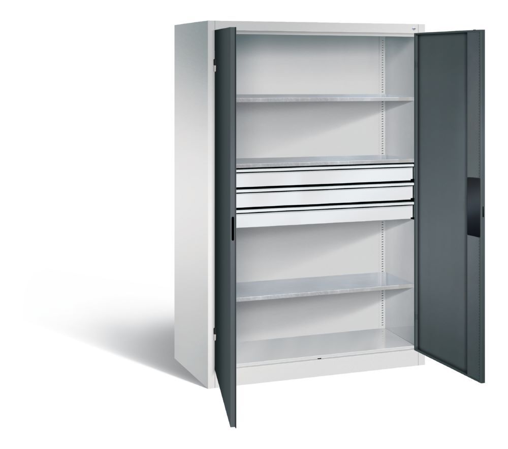 C+P Schwerlastschrank mit Schubladen 1950 x 1200 x 600 mm lichtgrau anthrazit Produktbild C+P Schwerlastschrank mit Schubladen 1950 x 1200 x 600 mm lichtgrau anthrazit bild 2