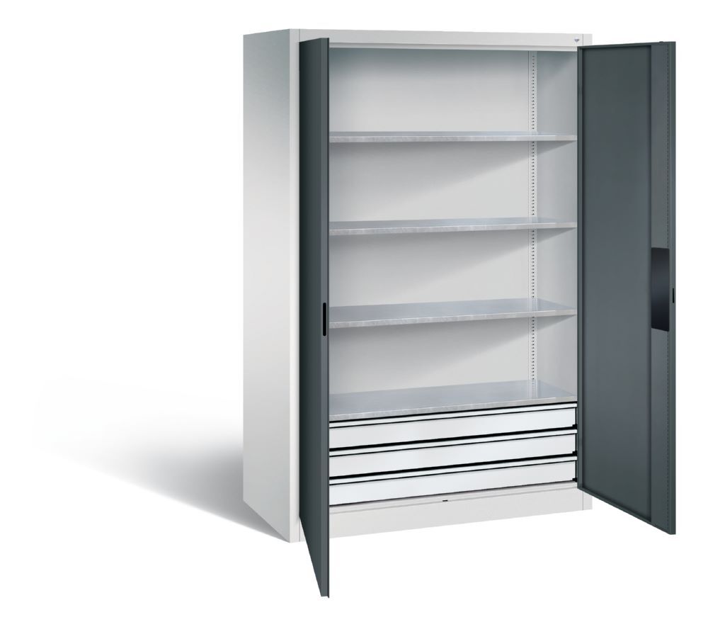 C+P Schwerlastschrank mit Schubladen 1950 x 1200 x 600 mm lichtgrau anthrazit Produktbild C+P Schwerlastschrank mit Schubladen 1950 x 1200 x 600 mm lichtgrau anthrazit bild 2