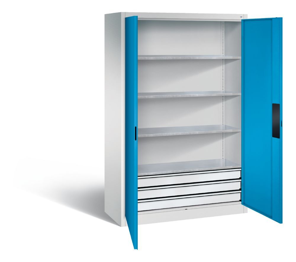 C+P Schwerlastschrank mit Schubladen 1950 x 1200 x 500 mm lichtgrau lichtblau Produktbild C+P Schwerlastschrank mit Schubladen 1950 x 1200 x 500 mm lichtgrau lichtblau bild 2