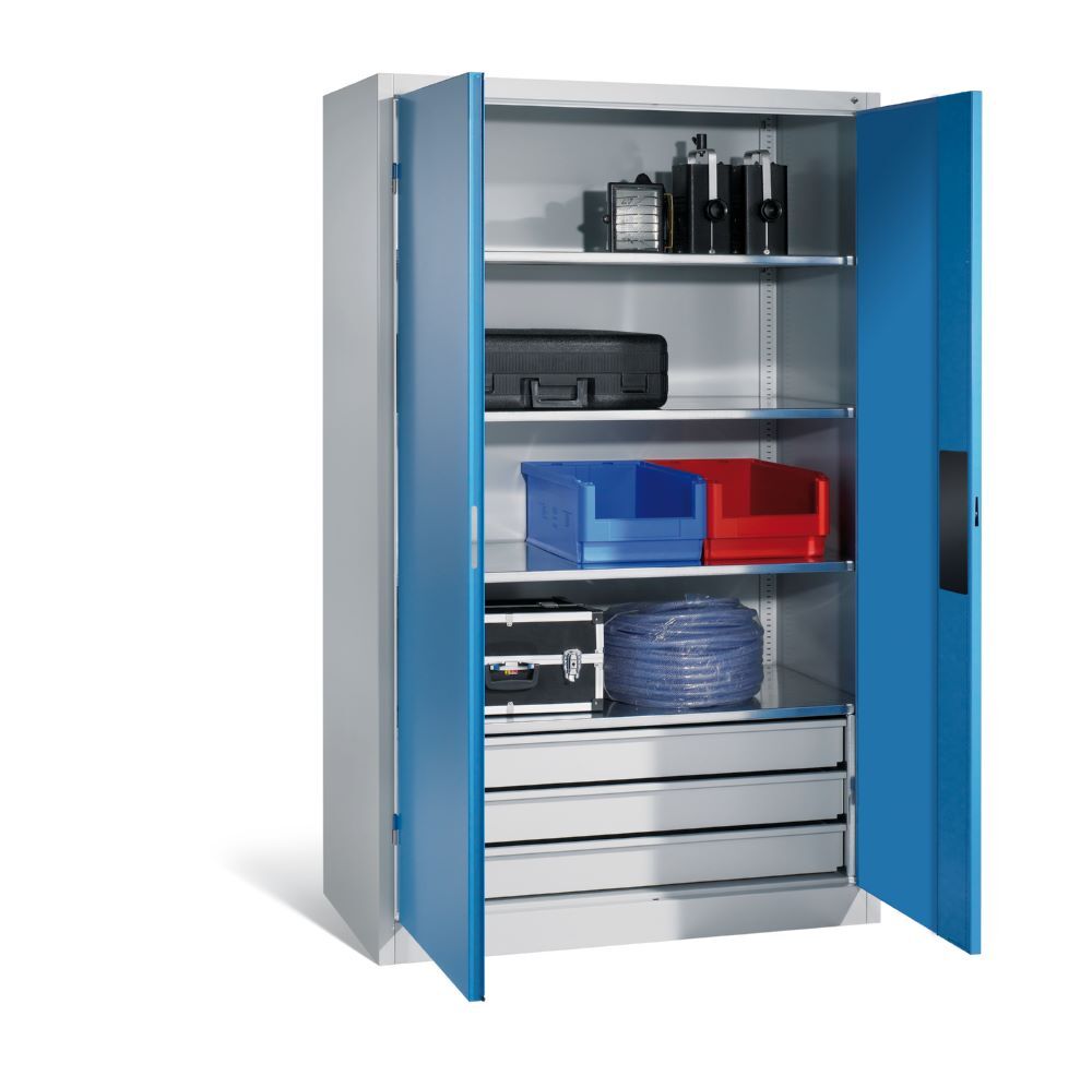 C+P Schwerlastschrank mit Schubladen 1950 x 1200 x 500 mm lichtgrau lichtblau Produktbild C+P Schwerlastschrank mit Schubladen 1950 x 1200 x 500 mm lichtgrau lichtblau bild 3
