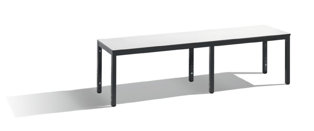 C+P Sitzbank für Feuchtraum geeignet weiß schwarzgrau 1500 x 353 x 401 mm Produktbild C+P Sitzbank für Feuchtraum geeignet weiß schwarzgrau 1500 x 353 x 401 mm
