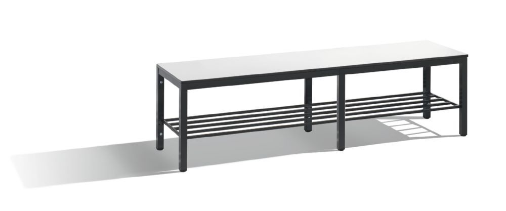 C+P Sitzbank für Feuchträume schwarzgrau HPL weiß 100 x 353 x 401 mm Produktbild C+P Sitzbank für Feuchträume schwarzgrau HPL weiß 100 x 353 x 401 mm