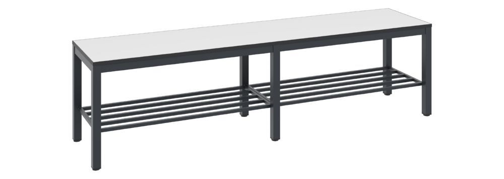 C+P Sitzbank für Feuchträume schwarzgrau HPL weiß 100 x 353 x 401 mm Produktbild C+P Sitzbank für Feuchträume schwarzgrau HPL weiß 100 x 353 x 401 mm bild 2