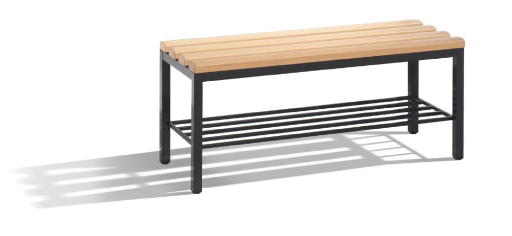 C+P Sitzbank Umkleidebank schwarzgrau 1000 x 350 x 420 mm Produktbild C+P Sitzbank Umkleidebank schwarzgrau 1000 x 350 x 420 mm