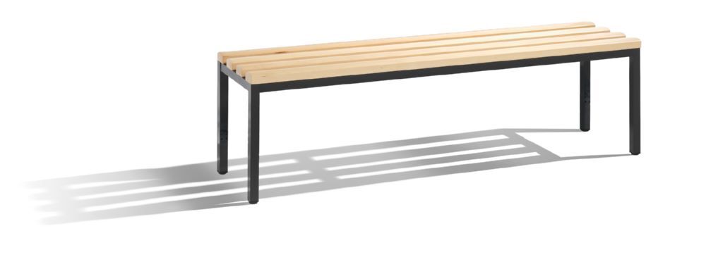 C+P Sitzbank für Umkleidekabine in schwarzgrau 1500 x 350 x 420 mm Produktbild C+P Sitzbank für Umkleidekabine in schwarzgrau 1500 x 350 x 420 mm
