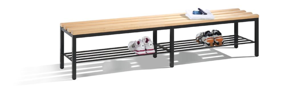 C+P Sitzbank freistehend in schwarzgrau 1960 x 350 x 420 mm Produktbild C+P Sitzbank freistehend in schwarzgrau 1960 x 350 x 420 mm bild 2