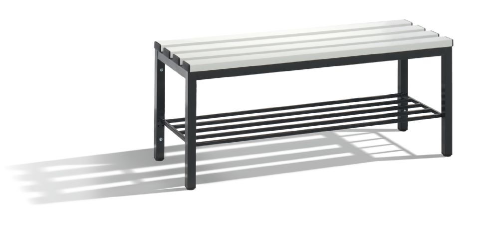 C+P Sitzbank Umkleidebank schwarzgrau lichtgrau schwarzgrau 1000 x 350 x 420 mm Produktbild C+P Sitzbank Umkleidebank schwarzgrau lichtgrau schwarzgrau 1000 x 350 x 420 mm