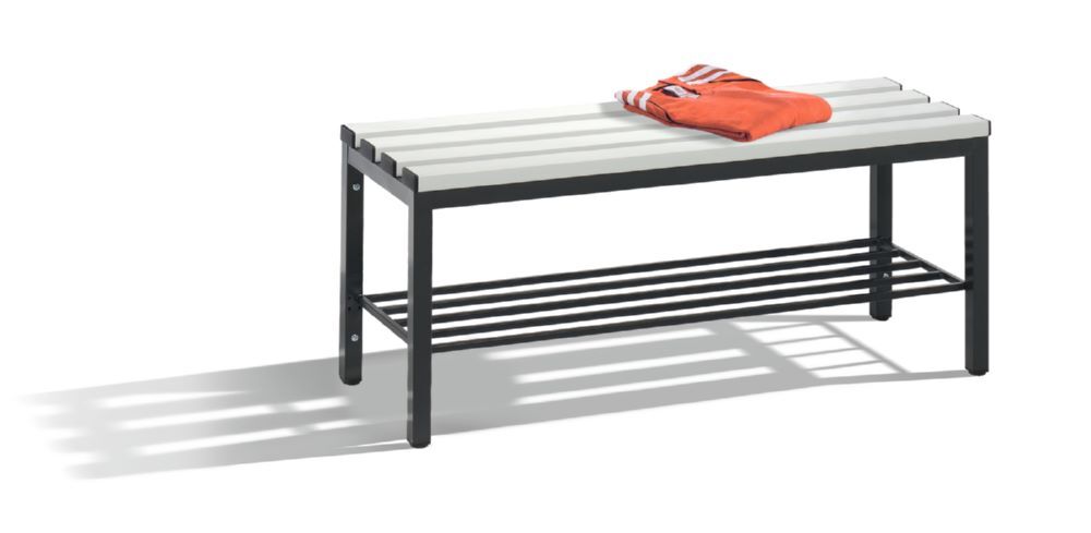 C+P Sitzbank Umkleidebank schwarzgrau lichtgrau schwarzgrau 1000 x 350 x 420 mm Produktbild C+P Sitzbank Umkleidebank schwarzgrau lichtgrau schwarzgrau 1000 x 350 x 420 mm bild 2
