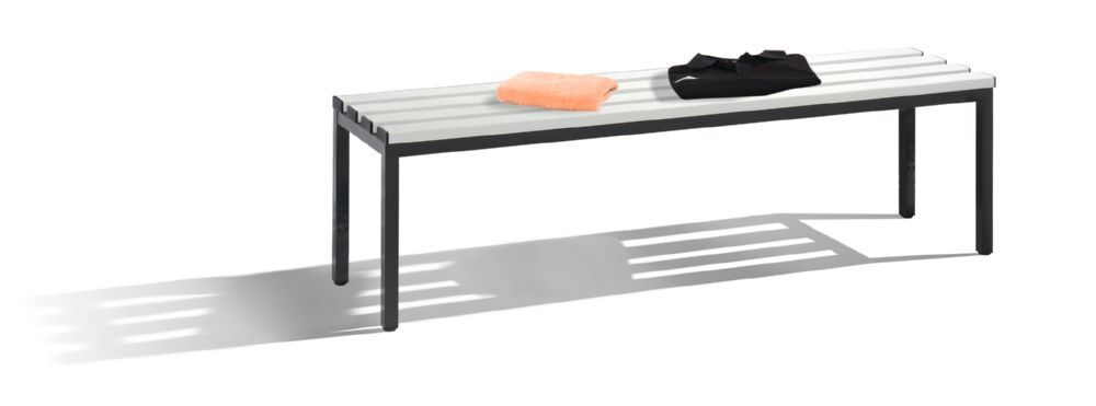 C+P Sitzbank für Umkleidekabine schwarzgrau lichtgrau 1500 x 350 x 420 mm Produktbild C+P Sitzbank für Umkleidekabine schwarzgrau lichtgrau 1500 x 350 x 420 mm bild 2