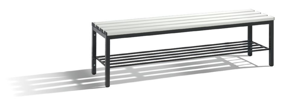 C+P Sitzbank aus Kunststofflatten in lichtgrau 1500 x 350 x 420 mm Produktbild C+P Sitzbank aus Kunststofflatten in lichtgrau 1500 x 350 x 420 mm
