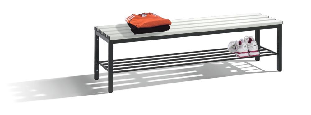 C+P Sitzbank aus Kunststofflatten in lichtgrau 1500 x 350 x 420 mm Produktbild C+P Sitzbank aus Kunststofflatten in lichtgrau 1500 x 350 x 420 mm bild 2