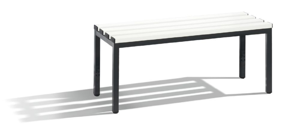 C+P Sitzbank für Umkleidekabine schwarzgrau reinweiß 1000 x 350 x 420 mm Produktbild C+P Sitzbank für Umkleidekabine schwarzgrau reinweiß 1000 x 350 x 420 mm bild 1