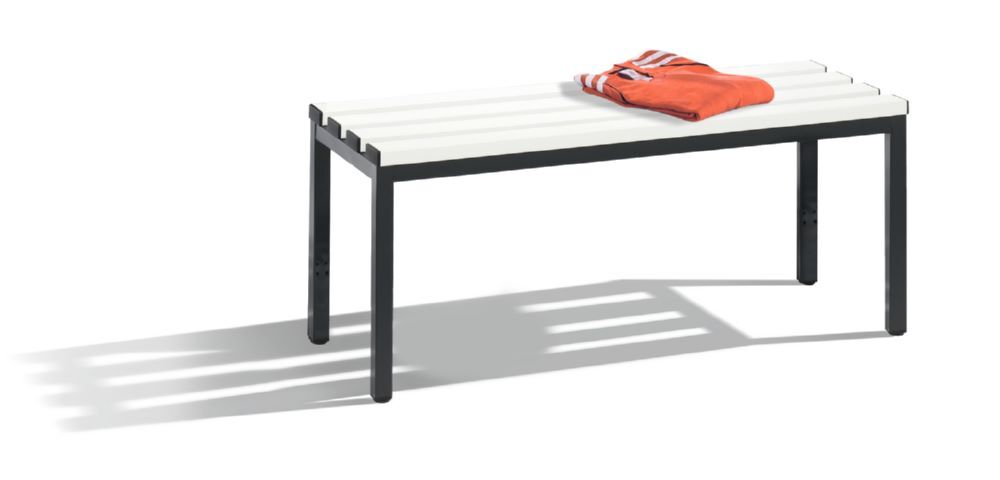 C+P Sitzbank für Umkleidekabine schwarzgrau reinweiß 1000 x 350 x 420 mm Produktbild C+P Sitzbank für Umkleidekabine schwarzgrau reinweiß 1000 x 350 x 420 mm bild 2