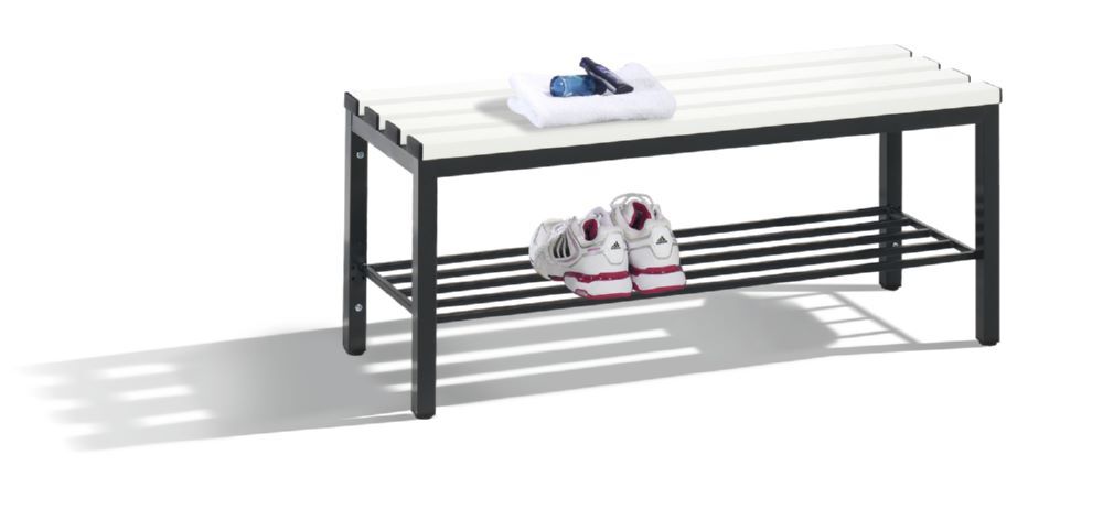 C+P Sitzbank Umkleidebank schwarzgrau reinweiß 1000 x 350 x 420 mm Produktbild C+P Sitzbank Umkleidebank schwarzgrau reinweiß 1000 x 350 x 420 mm bild 2