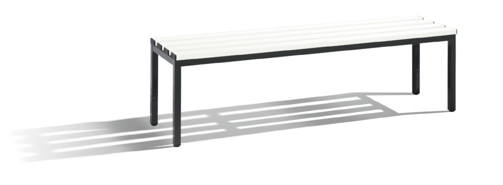 C+P Sitzbank für Umkleidekabine schwarzgrau reinweiß 1500 x 350 x 420 mm Produktbild C+P Sitzbank für Umkleidekabine schwarzgrau reinweiß 1500 x 350 x 420 mm