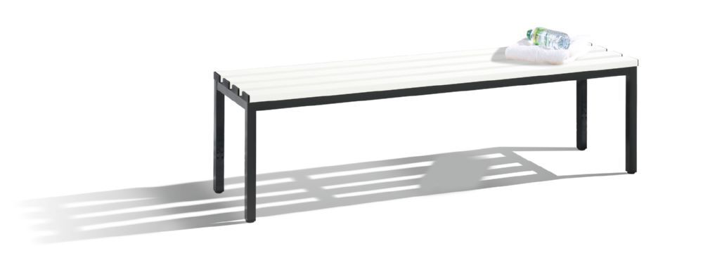 C+P Sitzbank für Umkleidekabine schwarzgrau reinweiß 1500 x 350 x 420 mm Produktbild C+P Sitzbank für Umkleidekabine schwarzgrau reinweiß 1500 x 350 x 420 mm bild 2