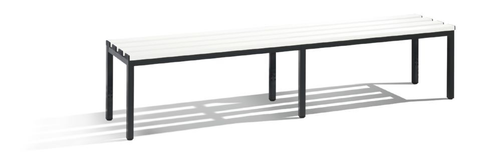 C+P Sitzbank schwarzgrau reinweiß 1960 x 350 x 420 mm Produktbild C+P Sitzbank schwarzgrau reinweiß 1960 x 350 x 420 mm