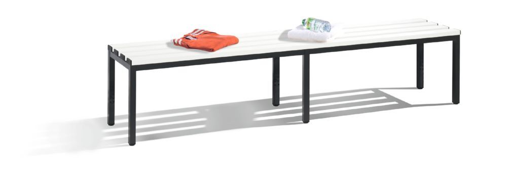 C+P Sitzbank schwarzgrau reinweiß 1960 x 350 x 420 mm Produktbild C+P Sitzbank schwarzgrau reinweiß 1960 x 350 x 420 mm bild 2