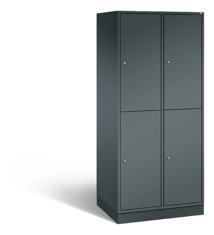 C+P Garderobenspind doppelstöckig Intro 2 Abteile 1950 x 820 x 590 mm anthrazit Produktbild C+P Garderobenspind doppelstöckig Intro 2 Abteile 1950 x 820 x 590 mm anthrazit