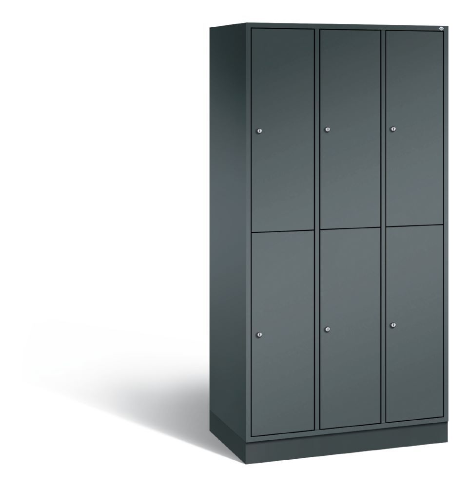 C+P Garderobenspind doppelstöckig Intro 1950 x 920 x 490 mm in anthrazit Produktbild C+P Garderobenspind doppelstöckig Intro 1950 x 920 x 490 mm in anthrazit