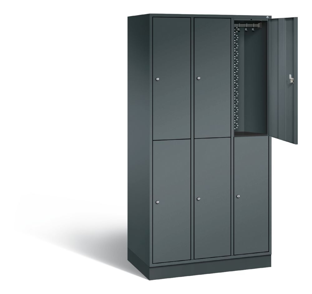 C+P Garderobenspind doppelstöckig Intro 1950 x 920 x 490 mm in anthrazit Produktbild C+P Garderobenspind doppelstöckig Intro 1950 x 920 x 490 mm in anthrazit bild 2