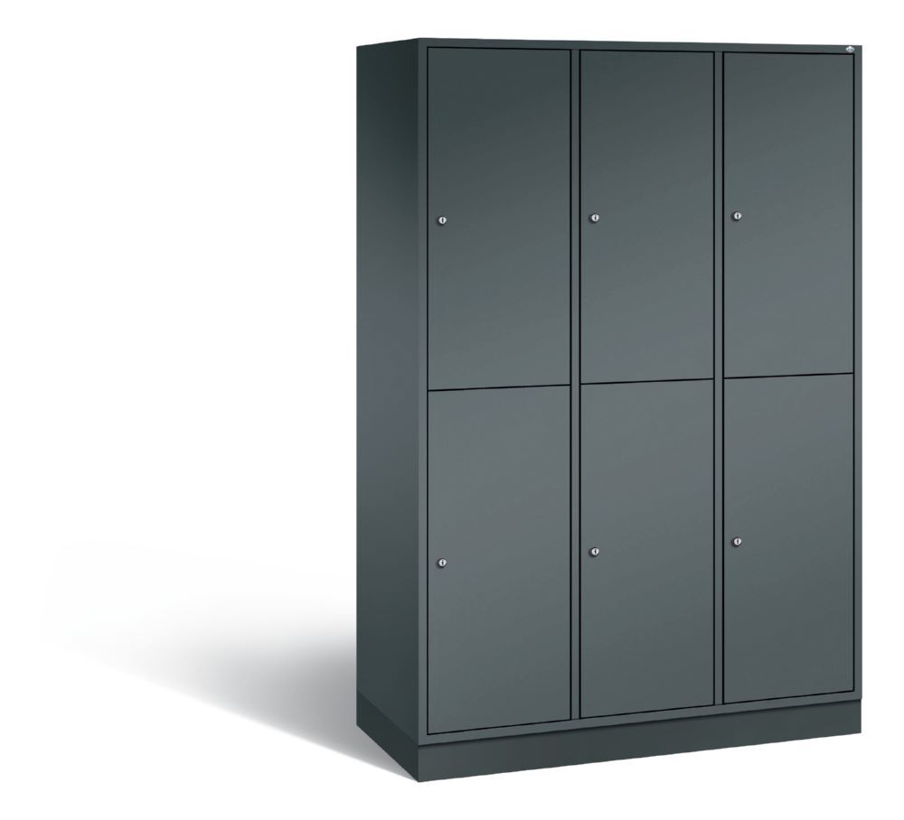C+P Garderobenspind doppelstöckig Intro 3 Abteile 1950 x 1220 x 490 mm anthrazit Produktbild C+P Garderobenspind doppelstöckig Intro 3 Abteile 1950 x 1220 x 490 mm anthrazit