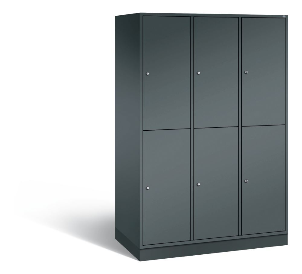 C+P Garderobenschrank Intro XL  3 Abteile 1950 x 1220 x 590 mm anthrazit Produktbild C+P Garderobenschrank Intro XL  3 Abteile 1950 x 1220 x 590 mm anthrazit