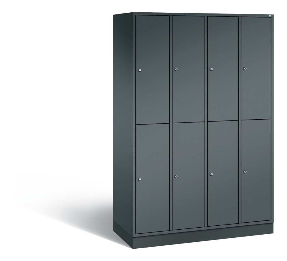 C+P Garderobenspind doppelstöckig Intro 1950 x 1220 x 490 mm anthrazit Produktbild C+P Garderobenspind doppelstöckig Intro 1950 x 1220 x 490 mm anthrazit