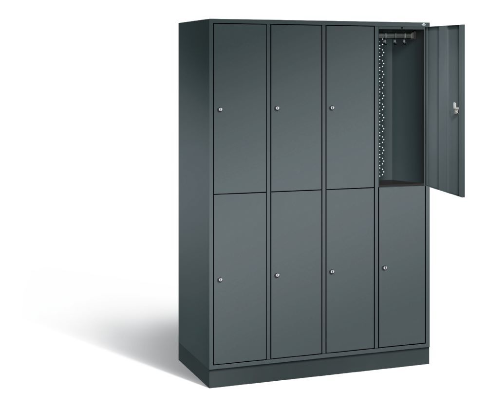 C+P Garderobenspind doppelstöckig Intro 1950 x 1220 x 490 mm anthrazit Produktbild C+P Garderobenspind doppelstöckig Intro 1950 x 1220 x 490 mm anthrazit bild 2