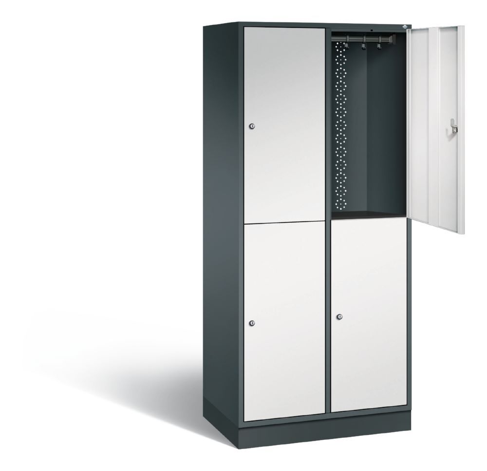 C+P Garderobenspind doppelstöckig Intro 1950 x 820 x 490 mm anthrazit lichtgrau Produktbild C+P Garderobenspind doppelstöckig Intro 1950 x 820 x 490 mm anthrazit lichtgrau bild 2