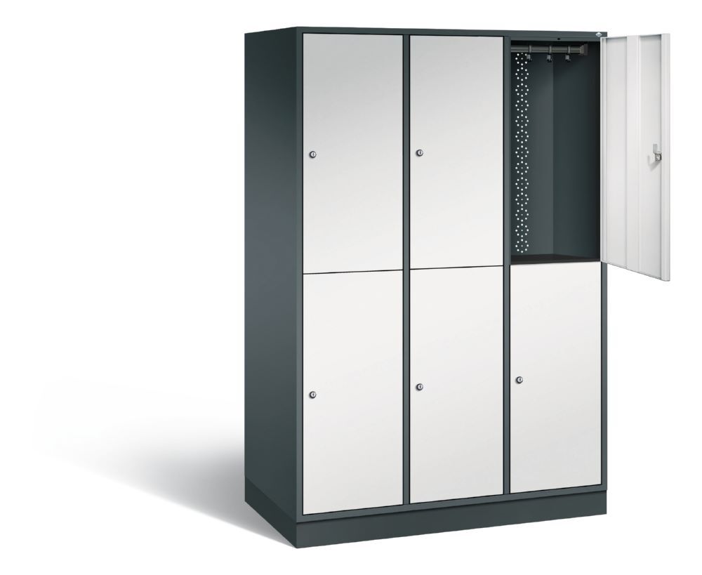 C+P Garderobenschrank Intro Intro 3 Abteile 1950 x 1220 x 590 mm anthrazit lichtgrau Produktbild C+P Garderobenschrank Intro Intro 3 Abteile 1950 x 1220 x 590 mm anthrazit lichtgrau bild 2