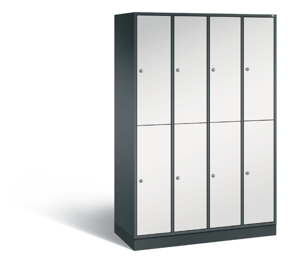 C+P Garderobenspind doppelstöckig Intro 1950 x 1220 x 490 mm anthrazit lichtgrau Produktbild C+P Garderobenspind doppelstöckig Intro 1950 x 1220 x 490 mm anthrazit lichtgrau