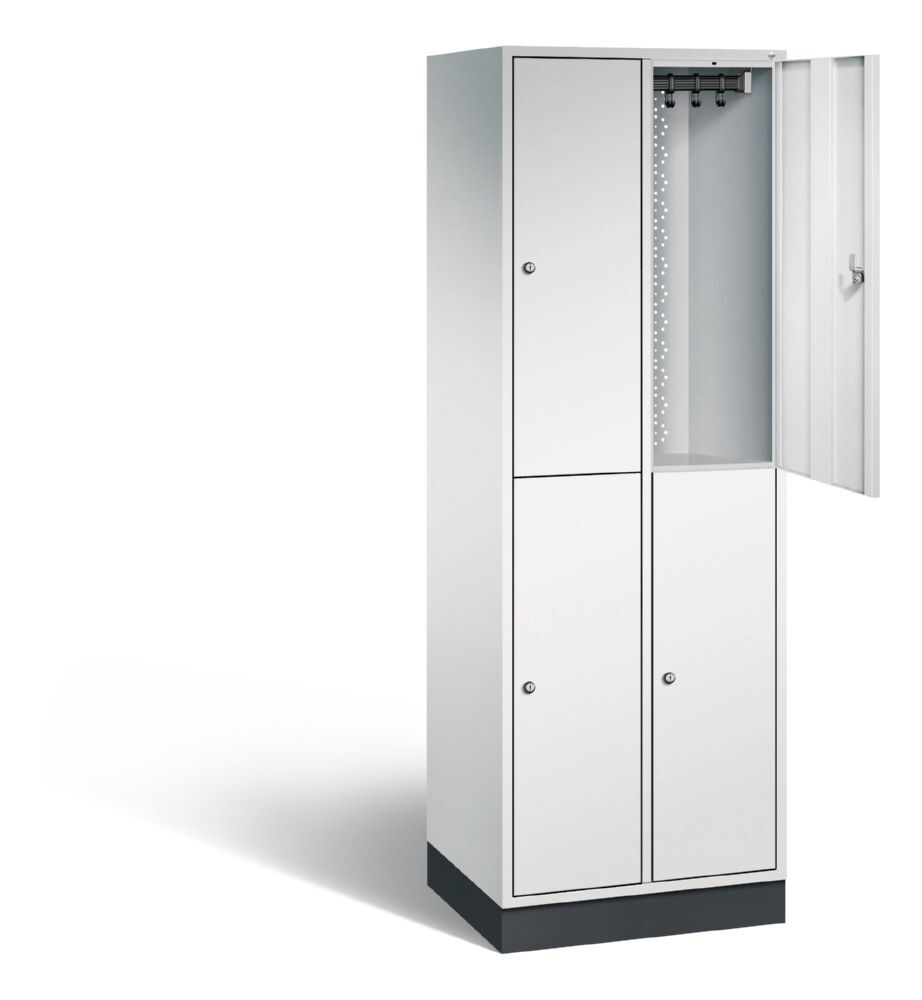 C+P Spind doppelstöckig Intro 4 Fächer lichtgrau 620 x 490 x 1950 mm Produktbild C+P Spind doppelstöckig Intro 4 Fächer lichtgrau 620 x 490 x 1950 mm bild 2