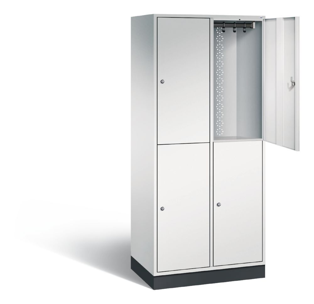 C+P Garderobenspind doppelstöckig Intro 2 Abteile 1950 x 820 x 490 mm lichtgrau Produktbild C+P Garderobenspind doppelstöckig Intro 2 Abteile 1950 x 820 x 490 mm lichtgrau bild 2