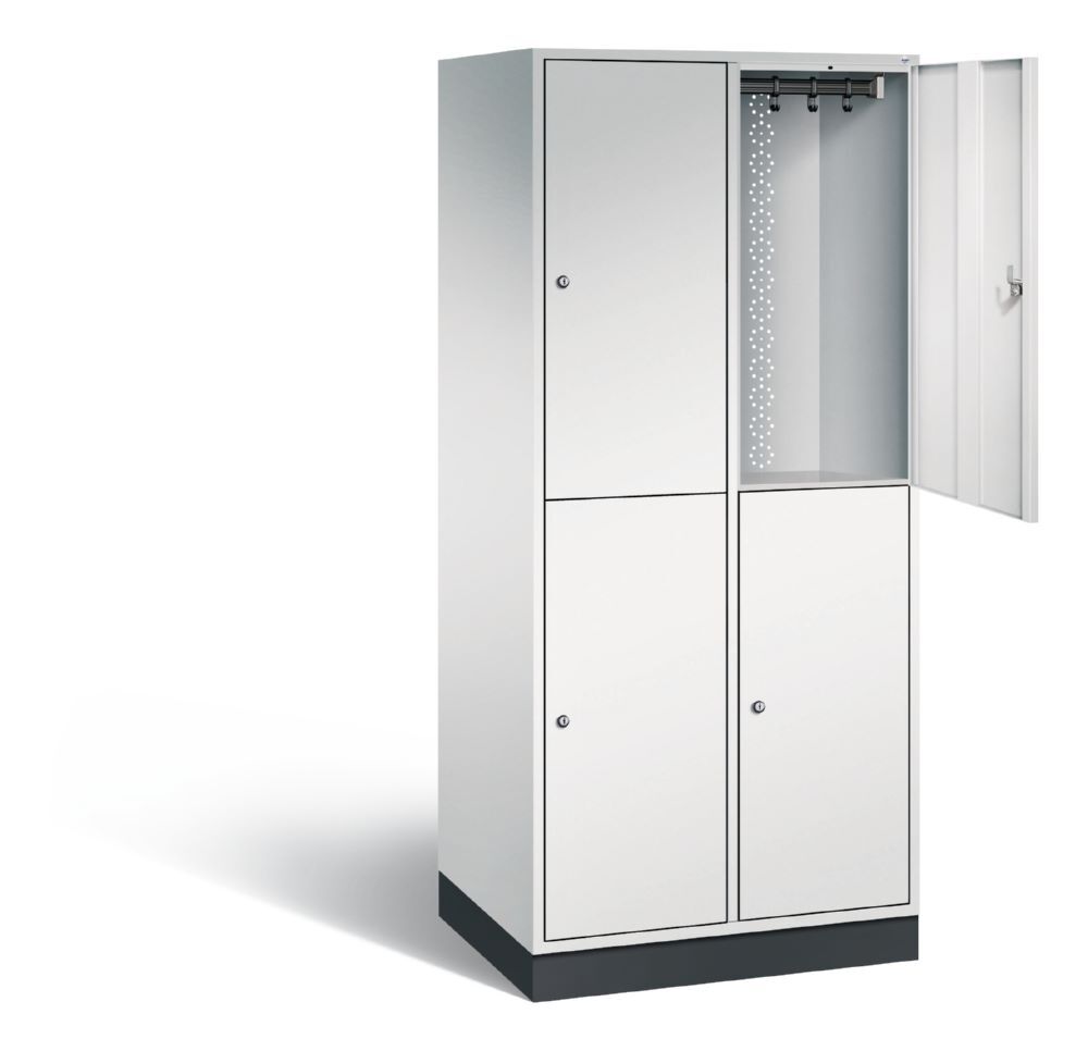 C+P Garderobenspind doppelstöckig Intro 2 Abteile 1950 x 820 x 590 mm lichtgrau Produktbild C+P Garderobenspind doppelstöckig Intro 2 Abteile 1950 x 820 x 590 mm lichtgrau bild 2