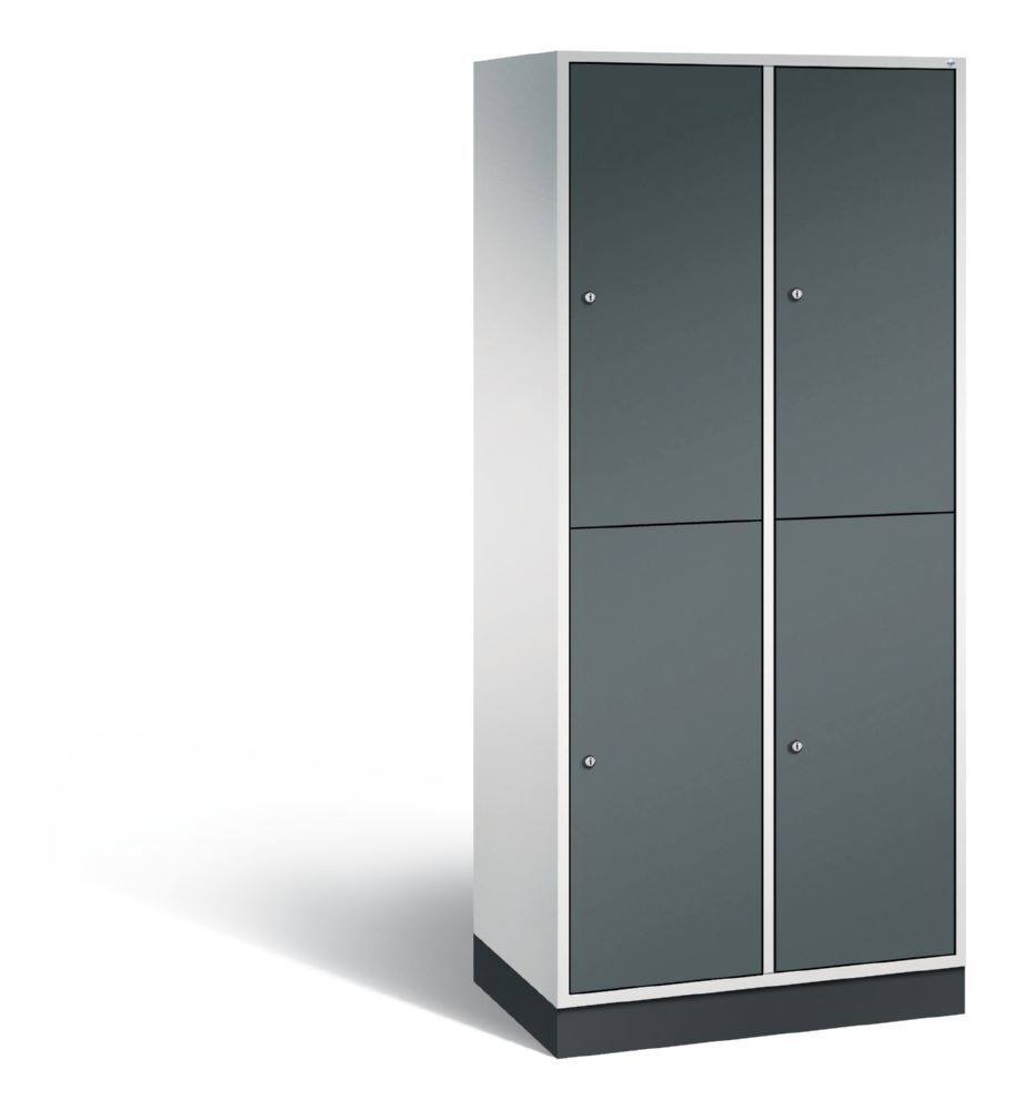 C+P Garderobenspind doppelstöckig Intro 1950 x 820 x 490 mm lichtgrau anthrazit Produktbild C+P Garderobenspind doppelstöckig Intro 1950 x 820 x 490 mm lichtgrau anthrazit