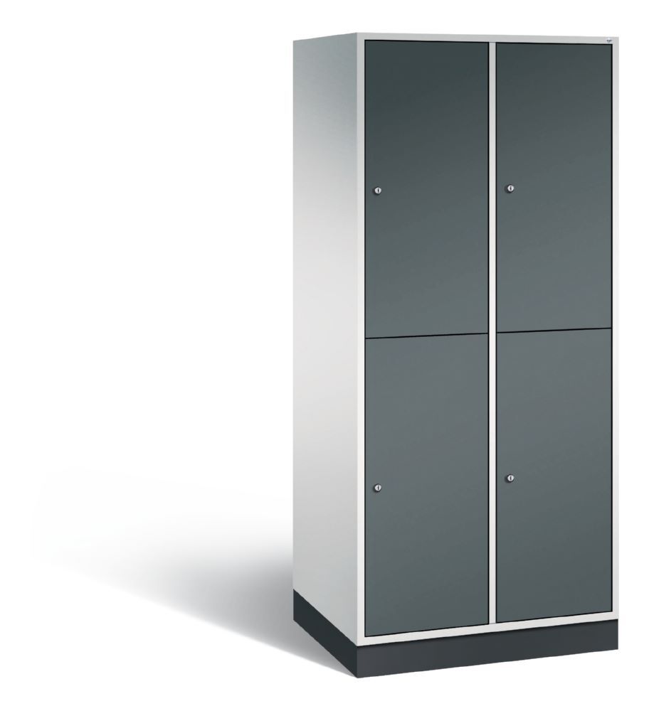 C+P Garderobenspind doppelstöckig Intro 1950 x 820 x 590 mm lichtgrau anthrazit Produktbild C+P Garderobenspind doppelstöckig Intro 1950 x 820 x 590 mm lichtgrau anthrazit