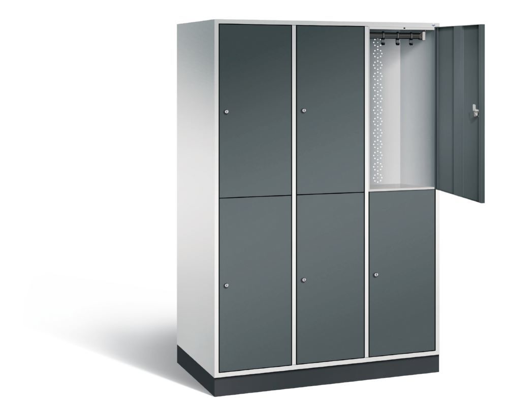 C+P Garderobenschrank doppelstöckig Intro 1950 x 1220 x 590 mm 3 Abteile Produktbild C+P Garderobenschrank doppelstöckig Intro 1950 x 1220 x 590 mm 3 Abteile bild 2