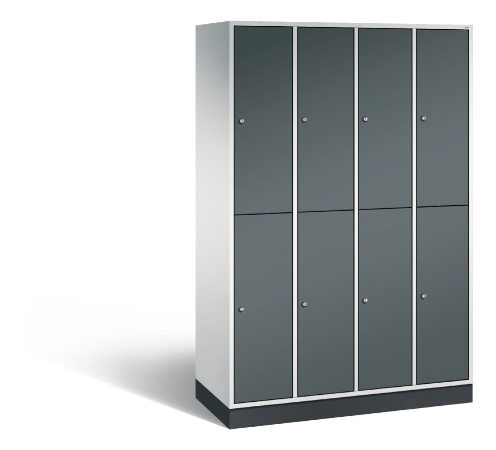 C+P Garderobenspind doppelstöckig Intro 1950 x 1220 x 490 mm lichtgrau anthrazit Produktbild C+P Garderobenspind doppelstöckig Intro 1950 x 1220 x 490 mm lichtgrau anthrazit