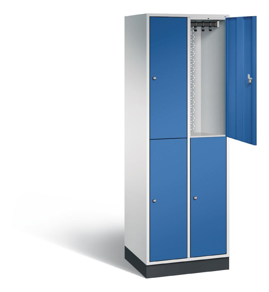C+P Spind doppelstöckig Intro 4 Fächer enzianblau 620 x 490 x 1950 mm Produktbild C+P Spind doppelstöckig Intro 4 Fächer enzianblau 620 x 490 x 1950 mm bild 2
