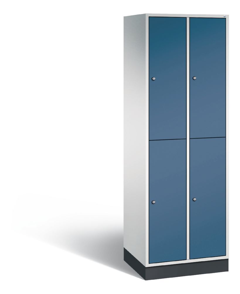 C+P Spind doppelstöckig Intro 4 Fächer in fernblau 620 x 490 x 1950 mm Produktbild C+P Spind doppelstöckig Intro 4 Fächer in fernblau 620 x 490 x 1950 mm