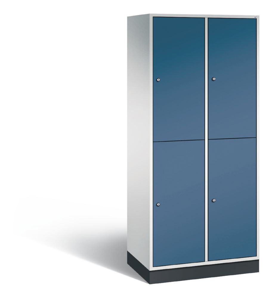 C+P Garderobenspind doppelstöckig Intro 1950 x 820 x 490 mm lichtgrau fernblau Produktbild C+P Garderobenspind doppelstöckig Intro 1950 x 820 x 490 mm lichtgrau fernblau