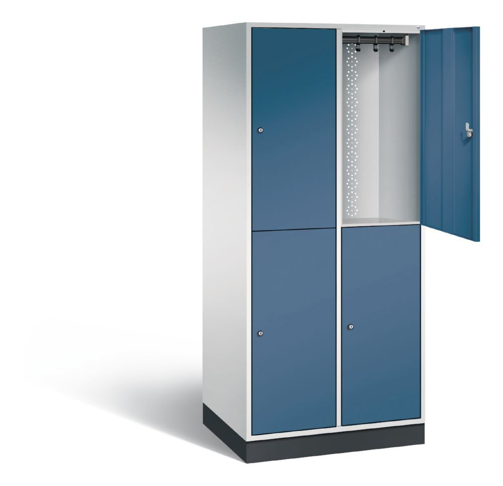 C+P Garderobenspind doppelstöckig Intro 1950 x 820 x 590 mm lichtgrau fernblau Produktbild C+P Garderobenspind doppelstöckig Intro 1950 x 820 x 590 mm lichtgrau fernblau bild 2