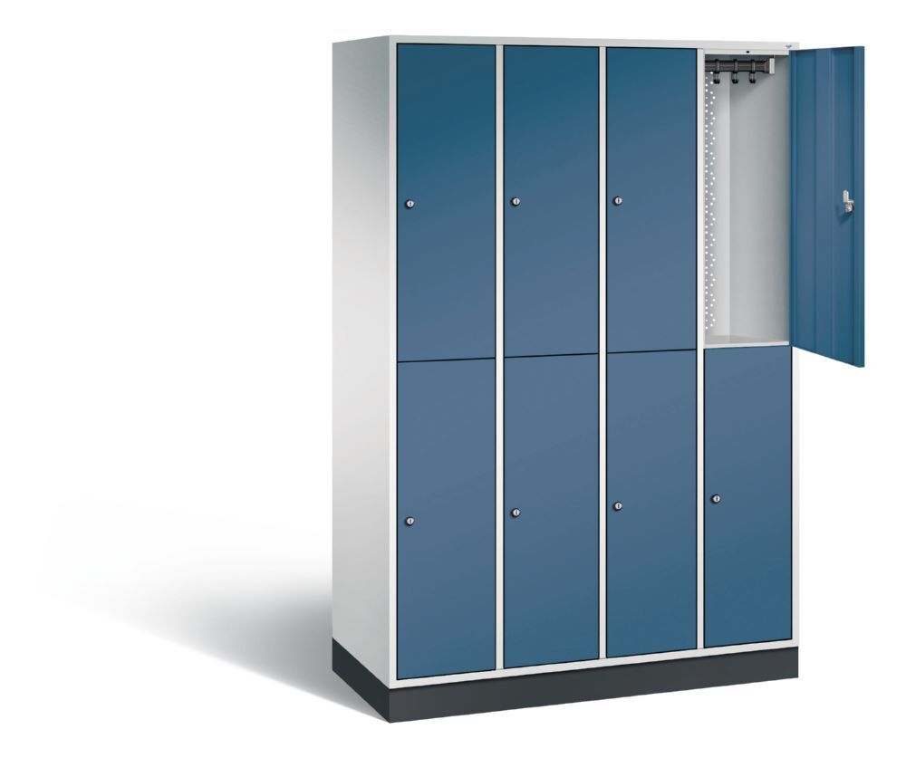 C+P Garderobenspind doppelstöckig Intro 1950 x 1220 x 490 mm lichtgrau fernblau Produktbild C+P Garderobenspind doppelstöckig Intro 1950 x 1220 x 490 mm lichtgrau fernblau bild 2
