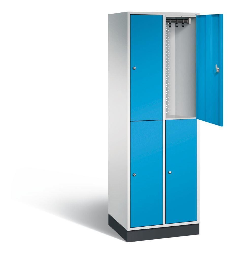 C+P Spind doppelstöckig Intro 4 Fächer lichtblau 620 x 490 x 1950 mm Produktbild C+P Spind doppelstöckig Intro 4 Fächer lichtblau 620 x 490 x 1950 mm bild 2