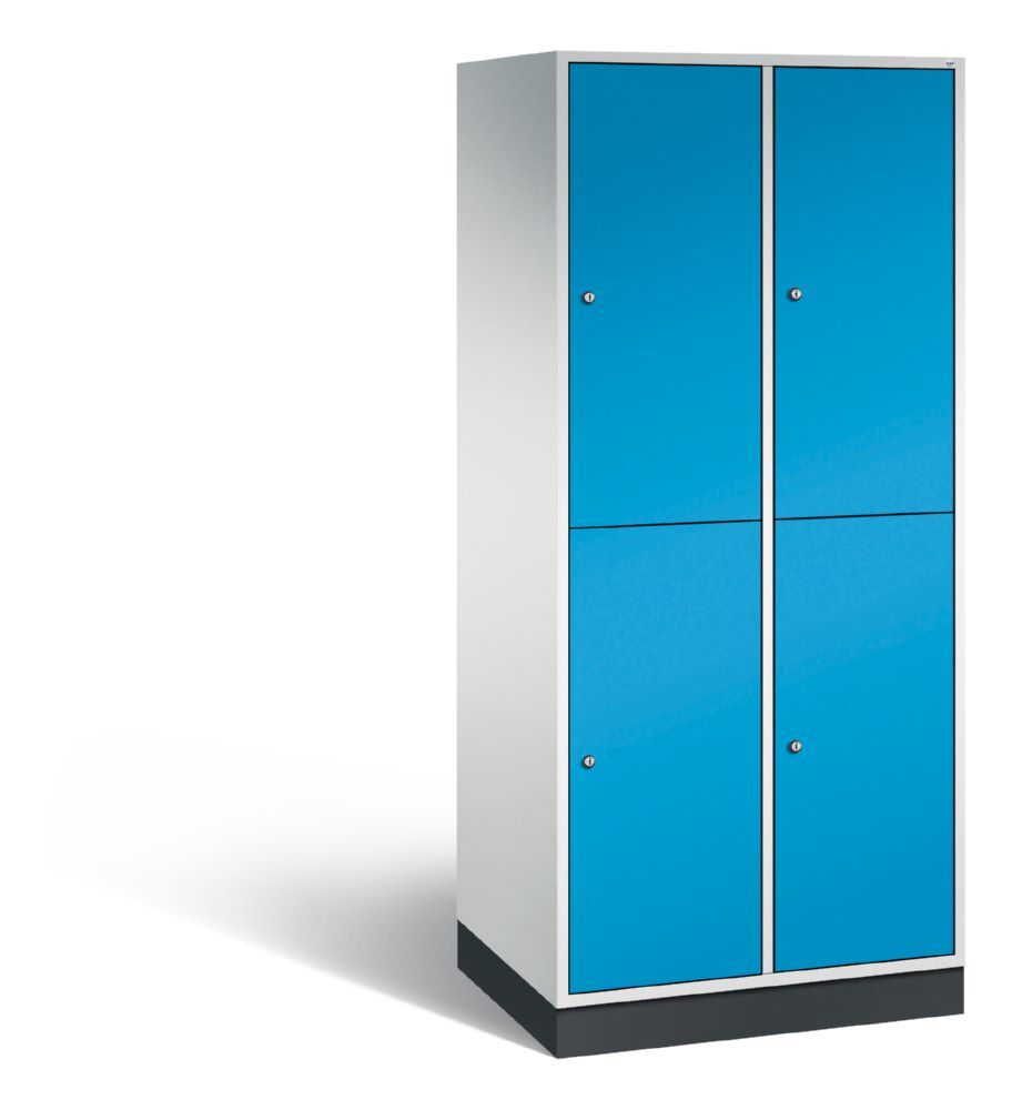 C+P Garderobenspind doppelstöckig Intro 1950 x 820 x 590 mm lichtgrau lichtblau Produktbild C+P Garderobenspind doppelstöckig Intro 1950 x 820 x 590 mm lichtgrau lichtblau